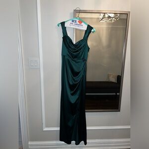 Maniju Green Satin Dress